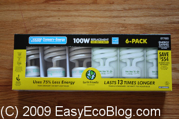 Costco CFL Light bulbs, compact fluorescent light bulb