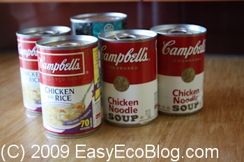 Canned foods with BPA