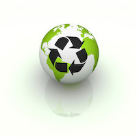 Recycle Symbol on the Globe